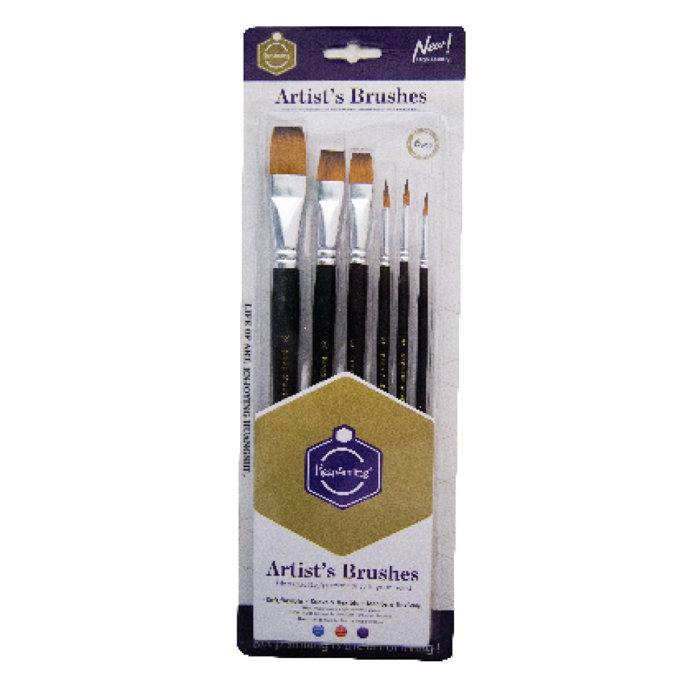 Brushes Flat & Round pack of 6 | keep smiling