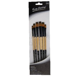 Flat Paint Brush Pack Of 6 | Keep Smiling