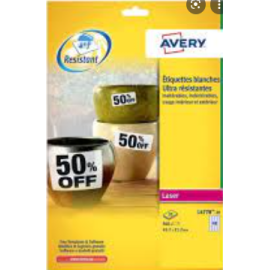 Avery heavy duty white labels 48per sheet (960 labels)