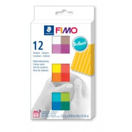 FIMO soft material pack with 12 half blocks Brilliant