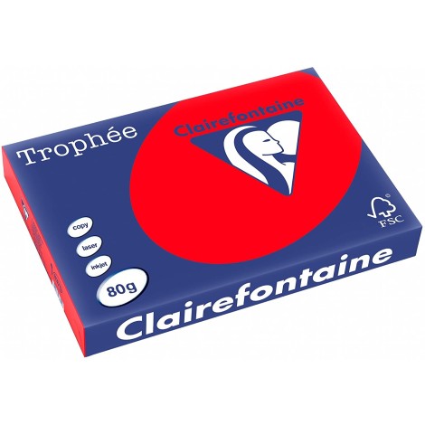 Clairefontaine Trophee Coloured Paper Ream of 500 Sheets 80 g A4 Red