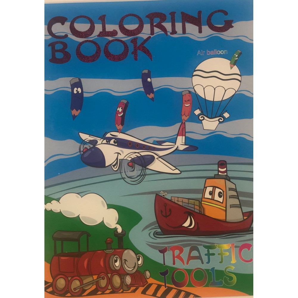 COLORING BOOK FOR KIDS -  (PLANE,BOAT,TRAIN)
