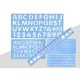 Isomars Lettering Stencil Set of 5 With 4 Stencils & Ruler - Thumbnail 1