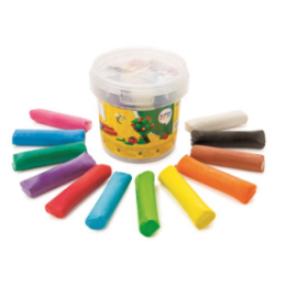 Modeling clay 12 colours - bucket 