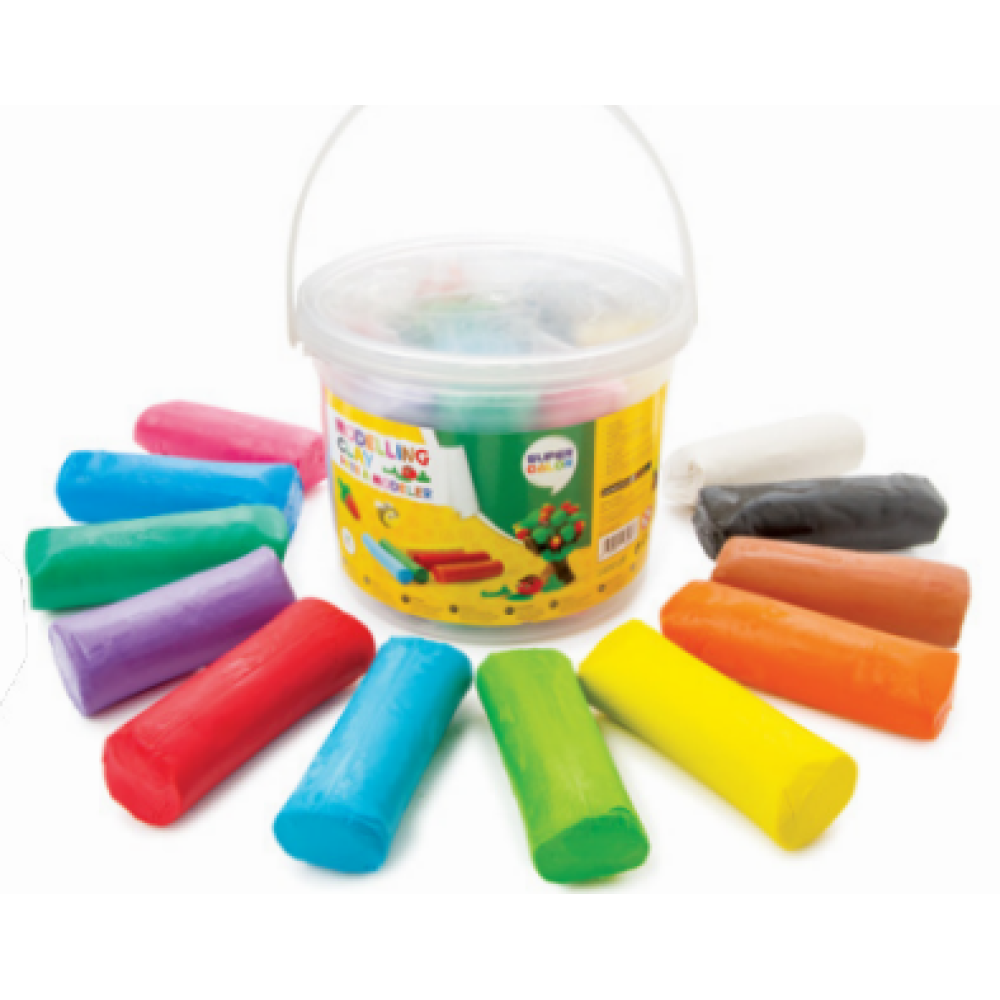 bucket Modeling clay 12x1000g colors | super color