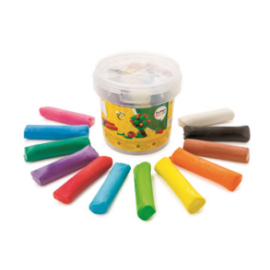 Modeling clay 12 colours - bucket small size 200g 
