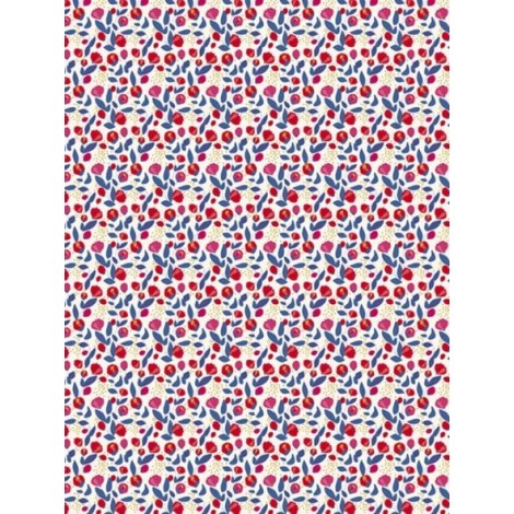 1 Sheets of Decopatch Paper No. 789, Metallic Red and Blue Flowers