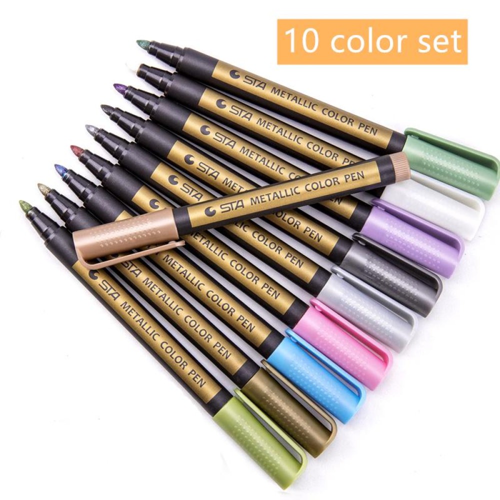 Metallic colored pens set of 10 | keep smiling