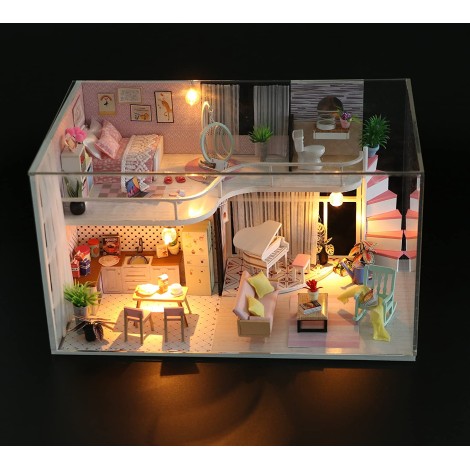 DIY Miniature Dollhouse Kit Monarca Maria's Pink Melody