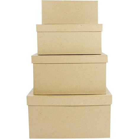 Pack of 4 rectangular boxes 
