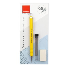 ISOMARS MECHANICAL PENCIL 0.5MM - DRAFTEX WITH LEADS AND ERASER - YELLOW