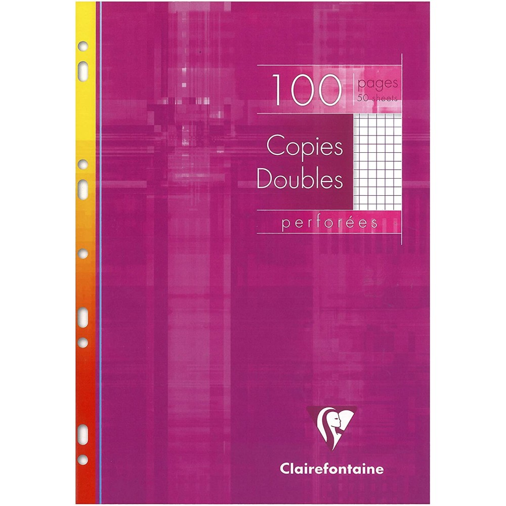 Clairefontaine A4 Square 5/5 Printed Multi-Punched Double Sheet - White (Pack of 50 Sheets)