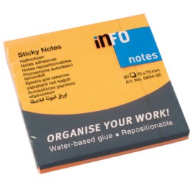 Info Notes memo notes 7,5 x 7,5 cm paper orange 80 pcs