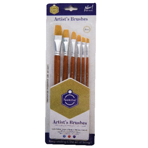 Flat Brushes pack of 6 | keep smiling