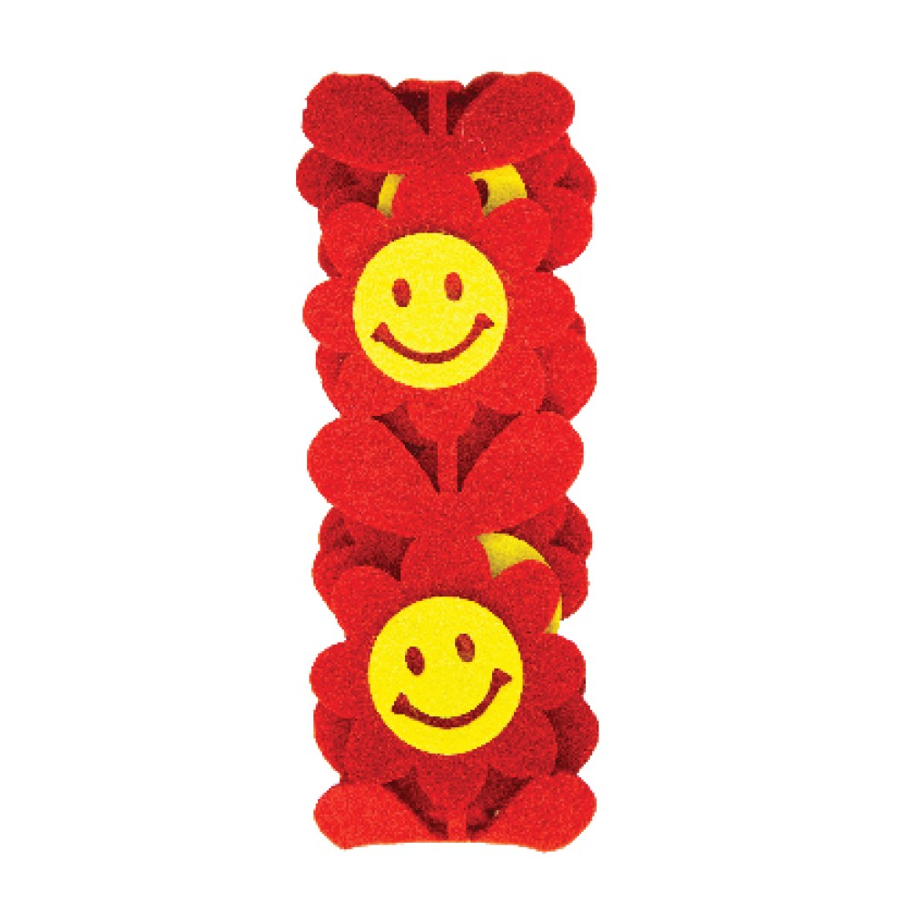 Red Smiley Face Flower Craft Felt 