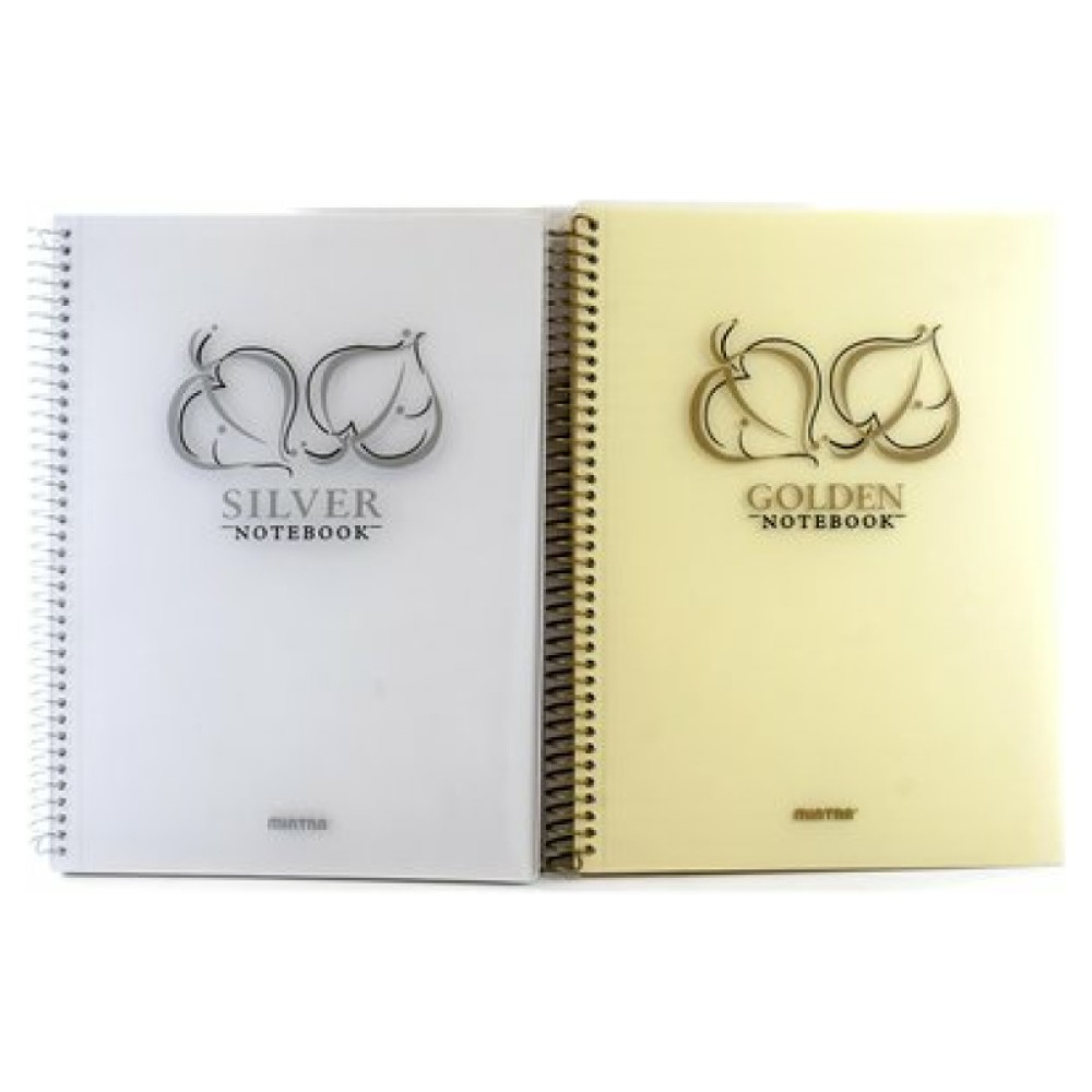 Mintra Gold & Silver B5 NoteBook, Lined Ruling 100 Sheets