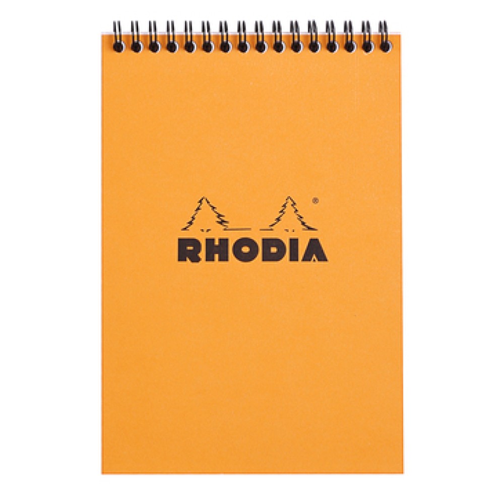 Rhodia Bloc No. 16 Notepad 14.8 x 21 cm Orange, Squared Spiral
