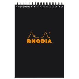 Rhodia Block Notepad A5 Black, Lined Spiral