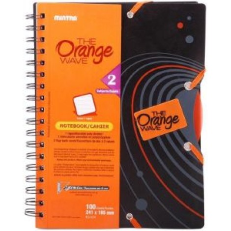 Orange Wave Notebook Lined 2 Subject A5