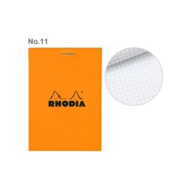 Rhodia Bloc No. 11 Notepad 7.4 x 10.5 cm Orange, Squared