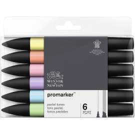 Promarker Pastel Tones Set Of 6 | Winsor & Newton Promarker Pastel Tones Set Of 6 | Winsor & Newton - Thumbnail 1