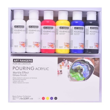Pouring Acrylic Marble Effect Gloss Finish Basic Color Collection | Art Rangers