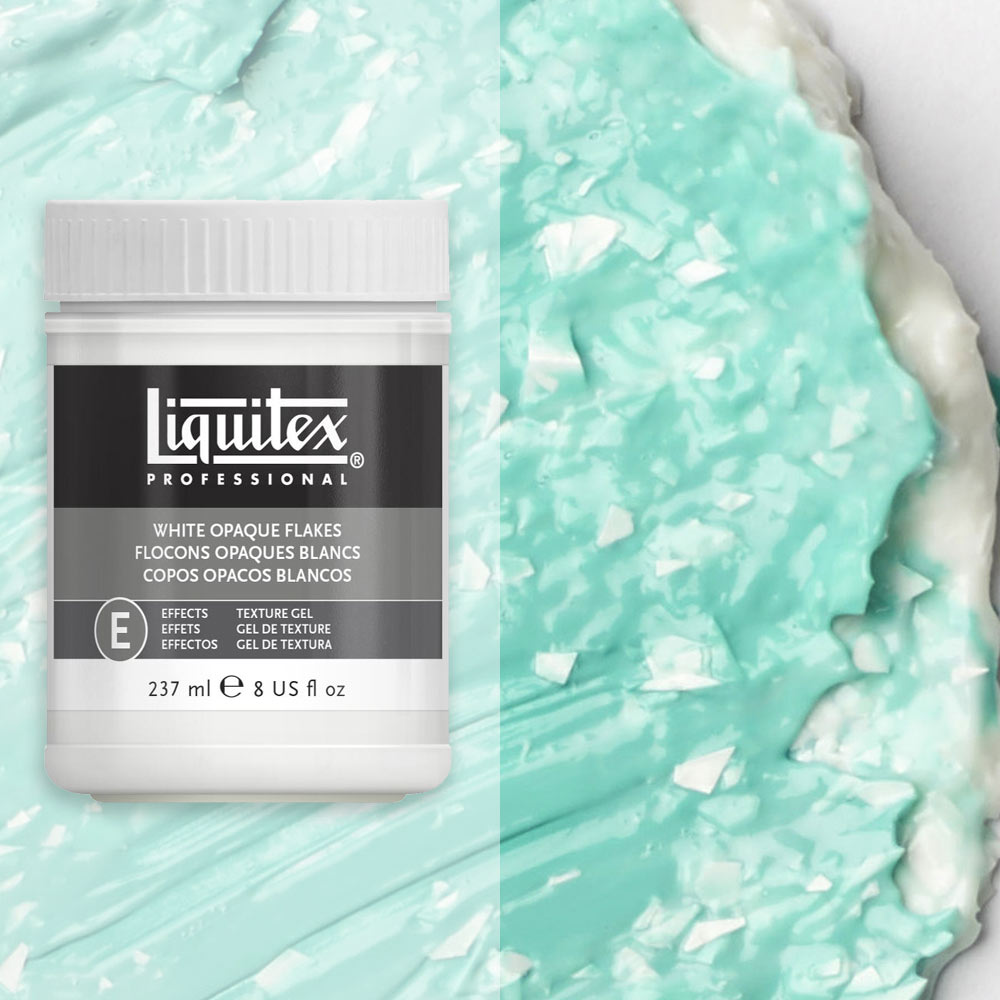 White Opaque Flakes Effects Medium 237ml | Liquitex