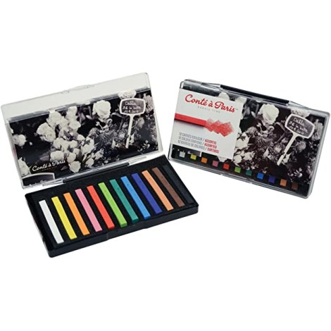 Carres Assorted Crayons 12 Pcs | Conte A Paris