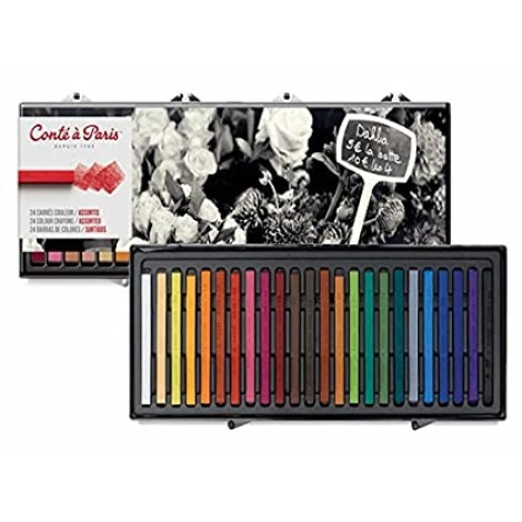 Carres Assorted Crayons 24 Pcs | Conte A Paris