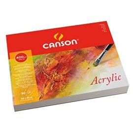 Canson Acrylic 400gsm Paper pad Including 50 Sheets, Size:41x32cm