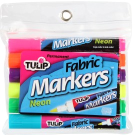 Duncan Tulip Fabric Markers Large 6/pkg-neon