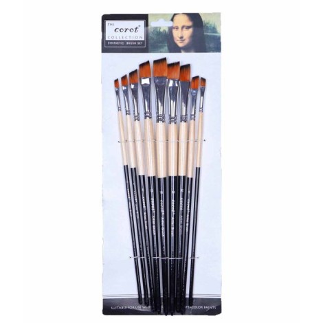 angular brushes synthetic pack of 9 | corot