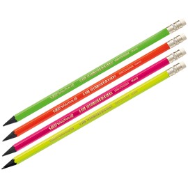 BIC HB 12 fluo Evolution Colourful Pencil with Eraser
