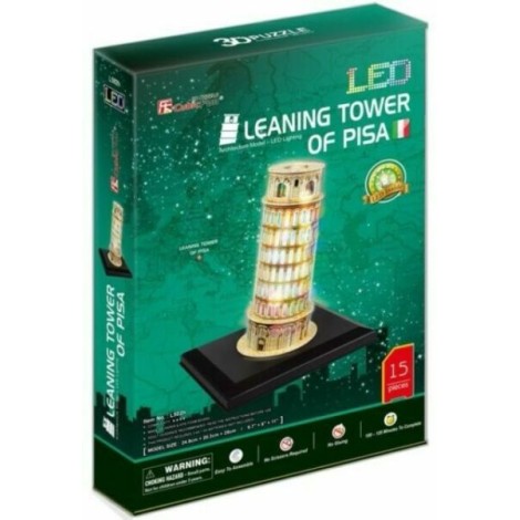 CubicFun 3D Puzzle Leaning Tower Of Pisa With LED Lights 