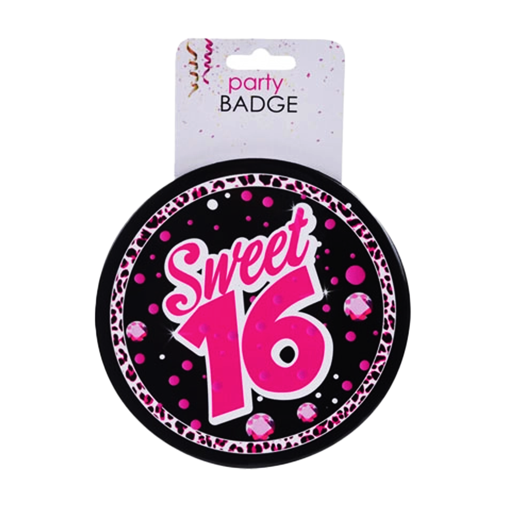 "Sweet Sixteen" Badge 15cm - Product Image