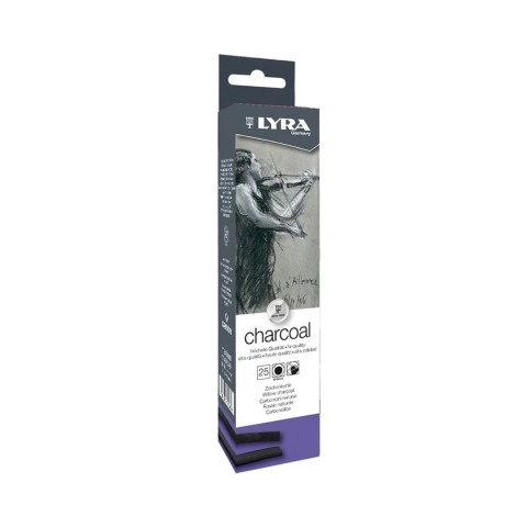 Natural Charcoal Medium Thickness 25pcs | Lyra