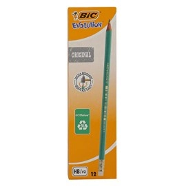 Evolution HB Pencil With Eraser Pack Of 12 | BIC