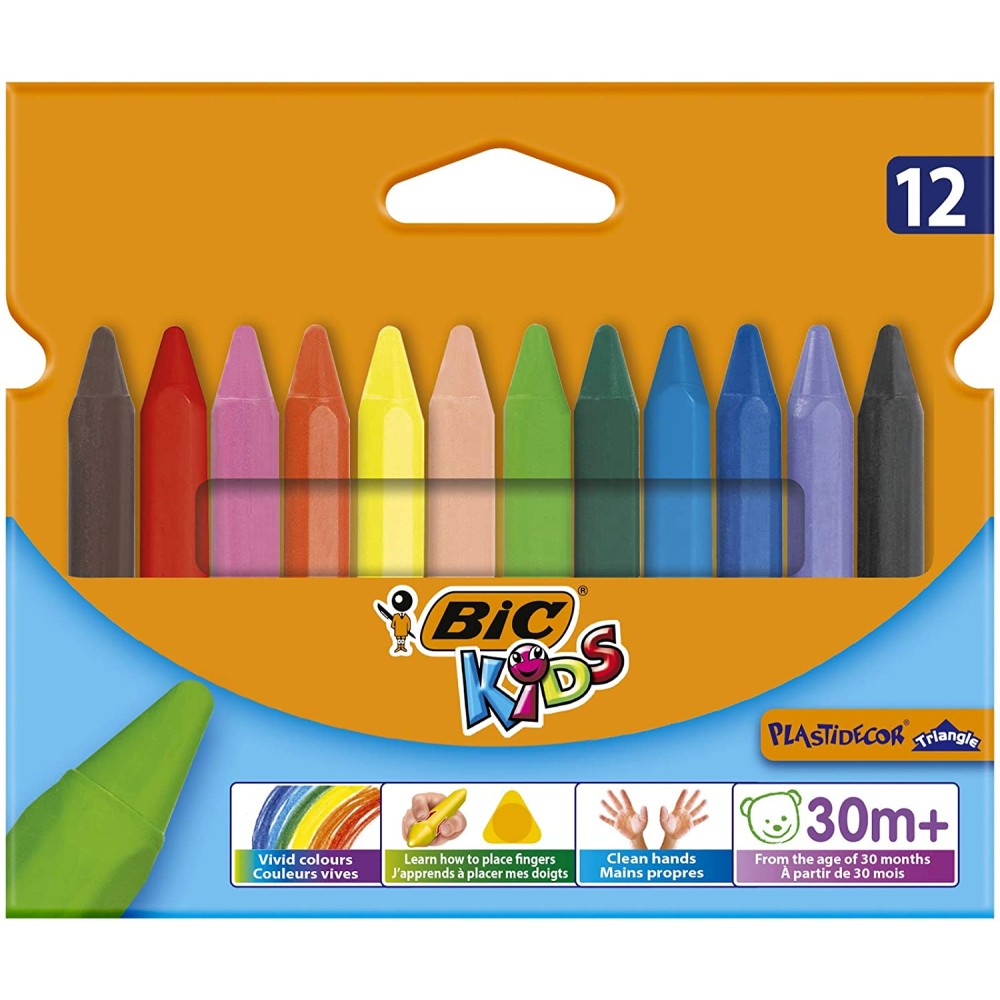 Kids Coloring Crayons wide set of 12 | bic