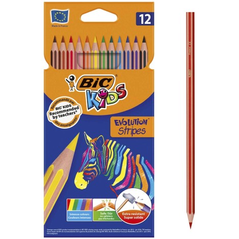 Kids Stripes Coloring Pencils 12 pc | Bic