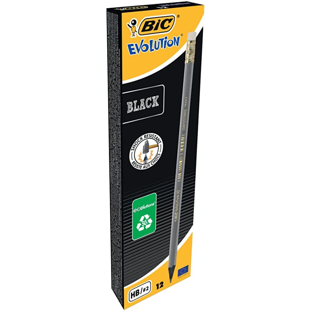 Bic Evo Black Hb Pencil with eraser