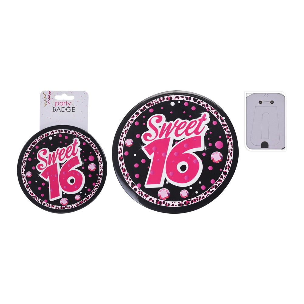 "Sweet Sixteen" Badge 15cm - Product Image