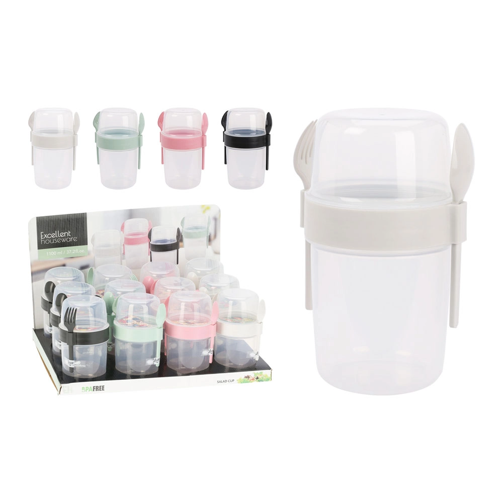 Salad Bowl with Cutlery 1100ml | Koopman - Product Image