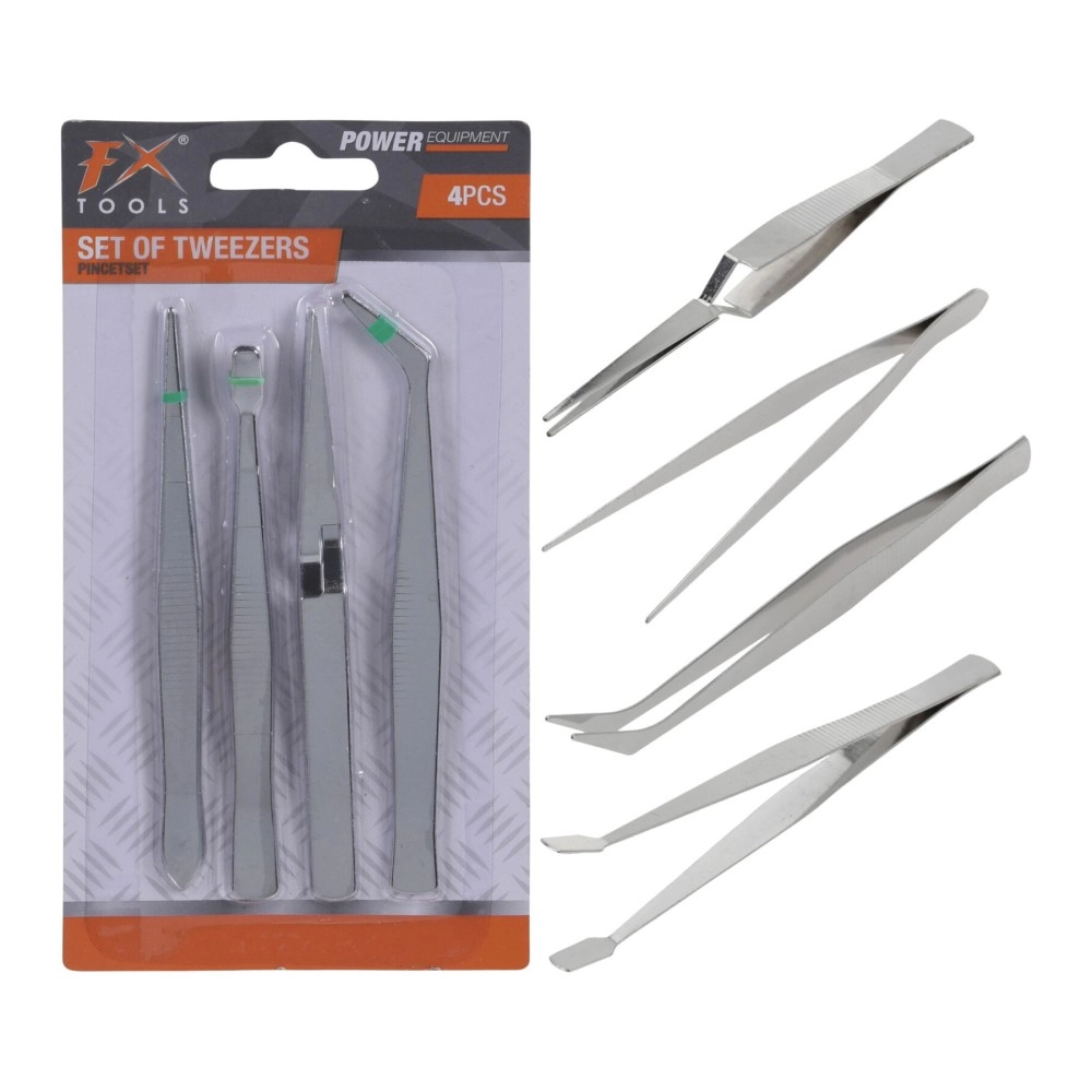 Tweezers Set 4pcs