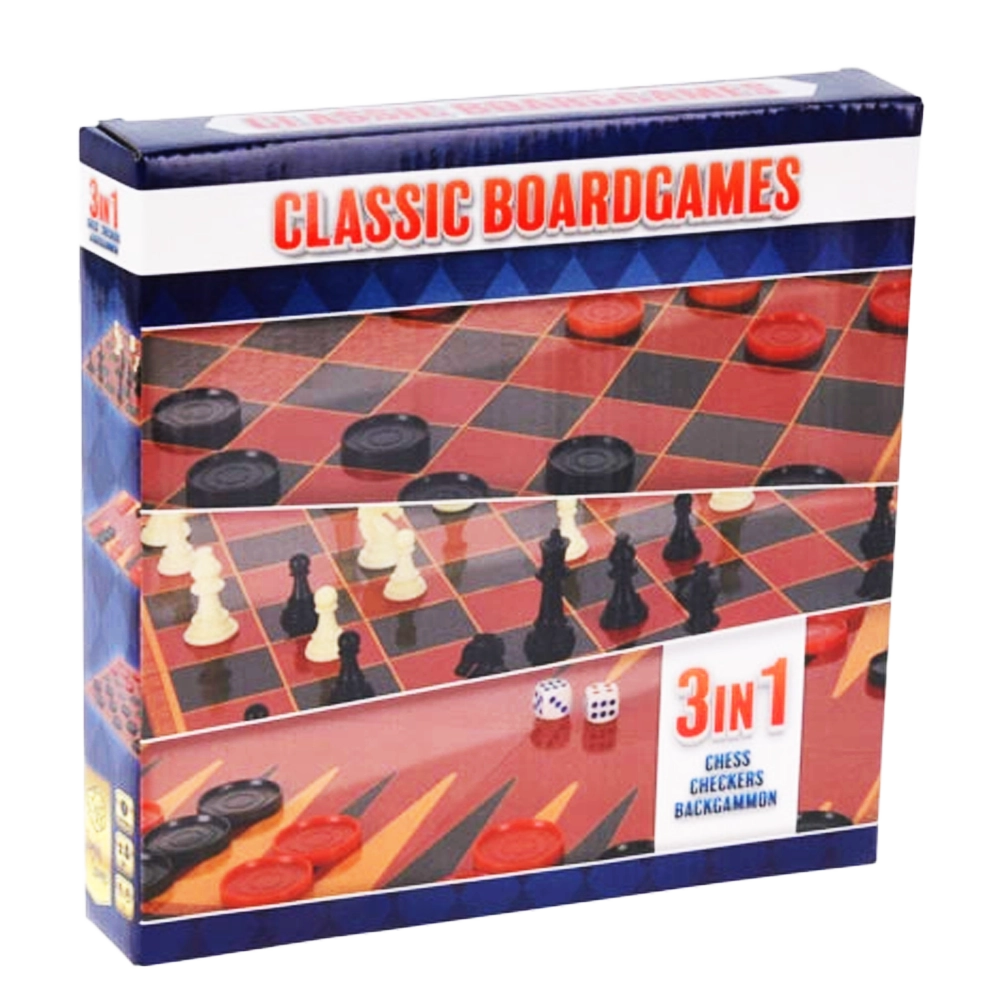 Chess, Checkers & Backgammon Set - Product Image