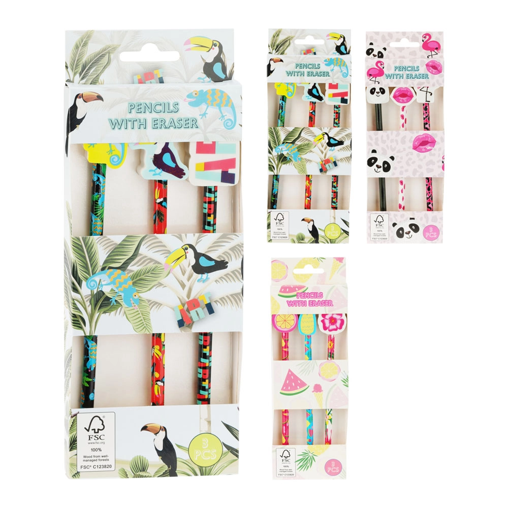 Pencil with Eraser Set 3 | Koopman