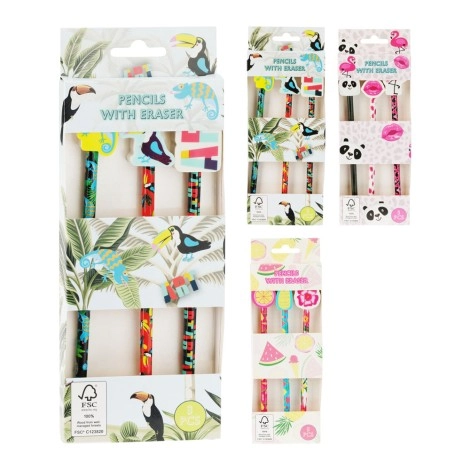 Pencil with Eraser Set 3 | Koopman