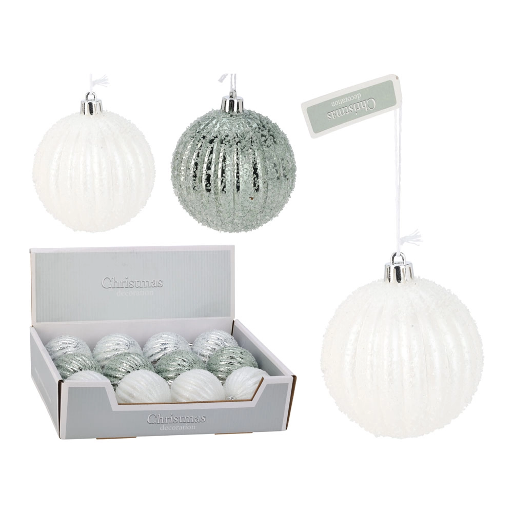 Frosted Christmas Balls 80mm | Koopman - Product Image