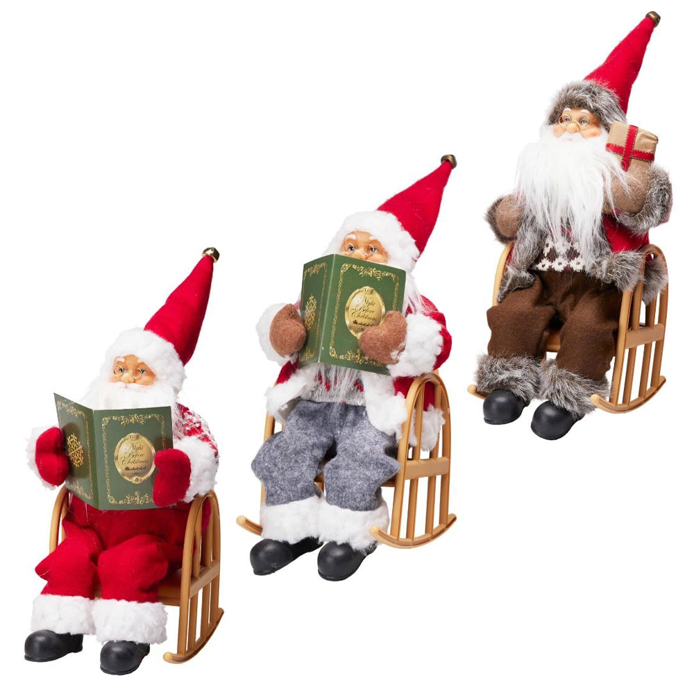 Jolly Santa on Chair LED 25cm | Koopman - Product Image