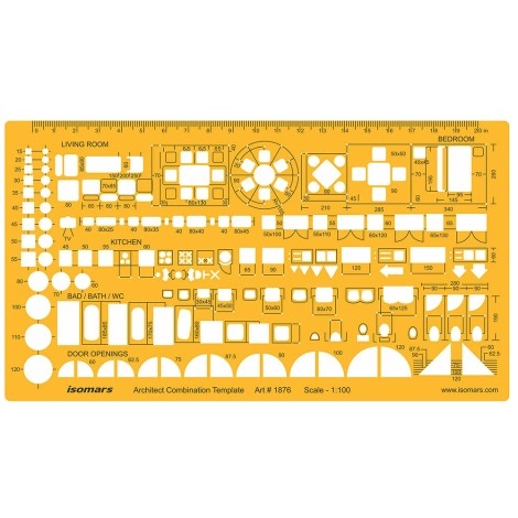 1:100 Scale Architect Combination Template | Isomars