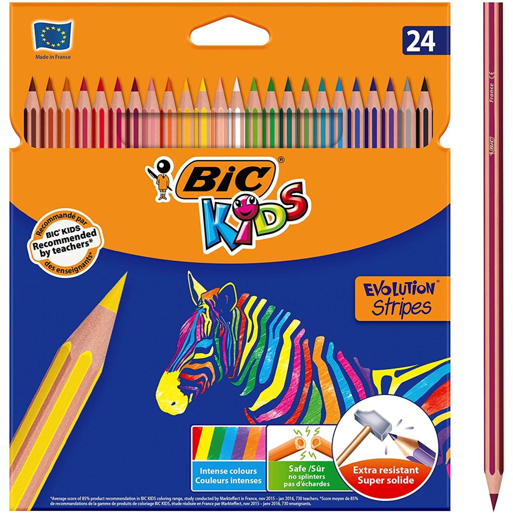 Kids Stripes Coloring Pencils 24 pc | Bic